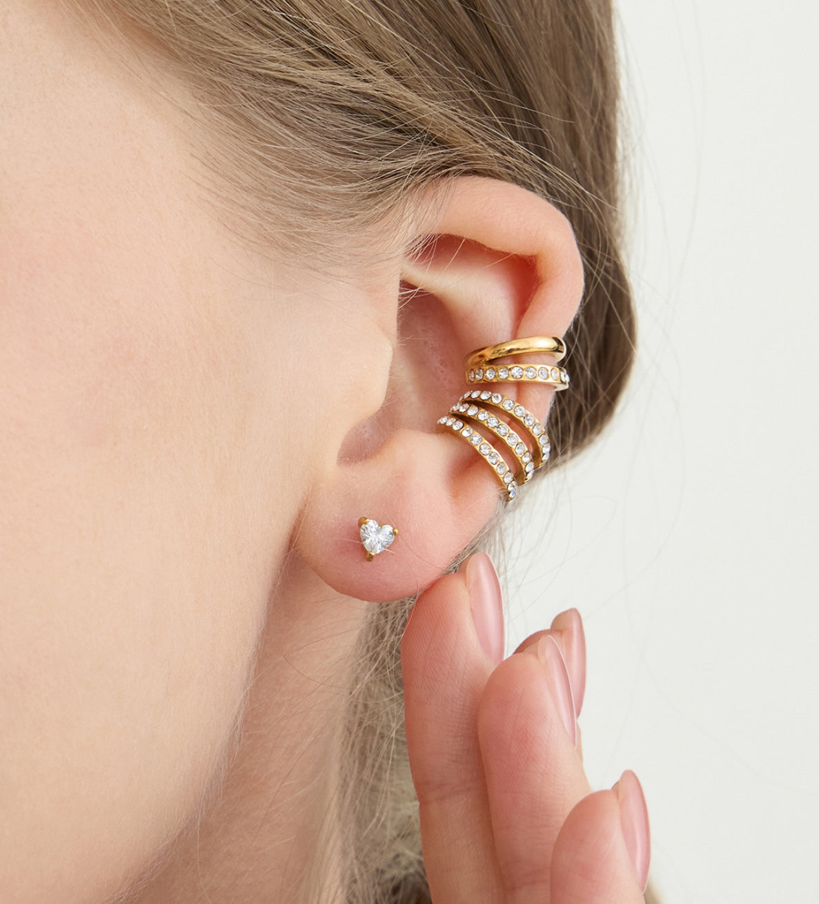 Delicate heart necklace and earrings set