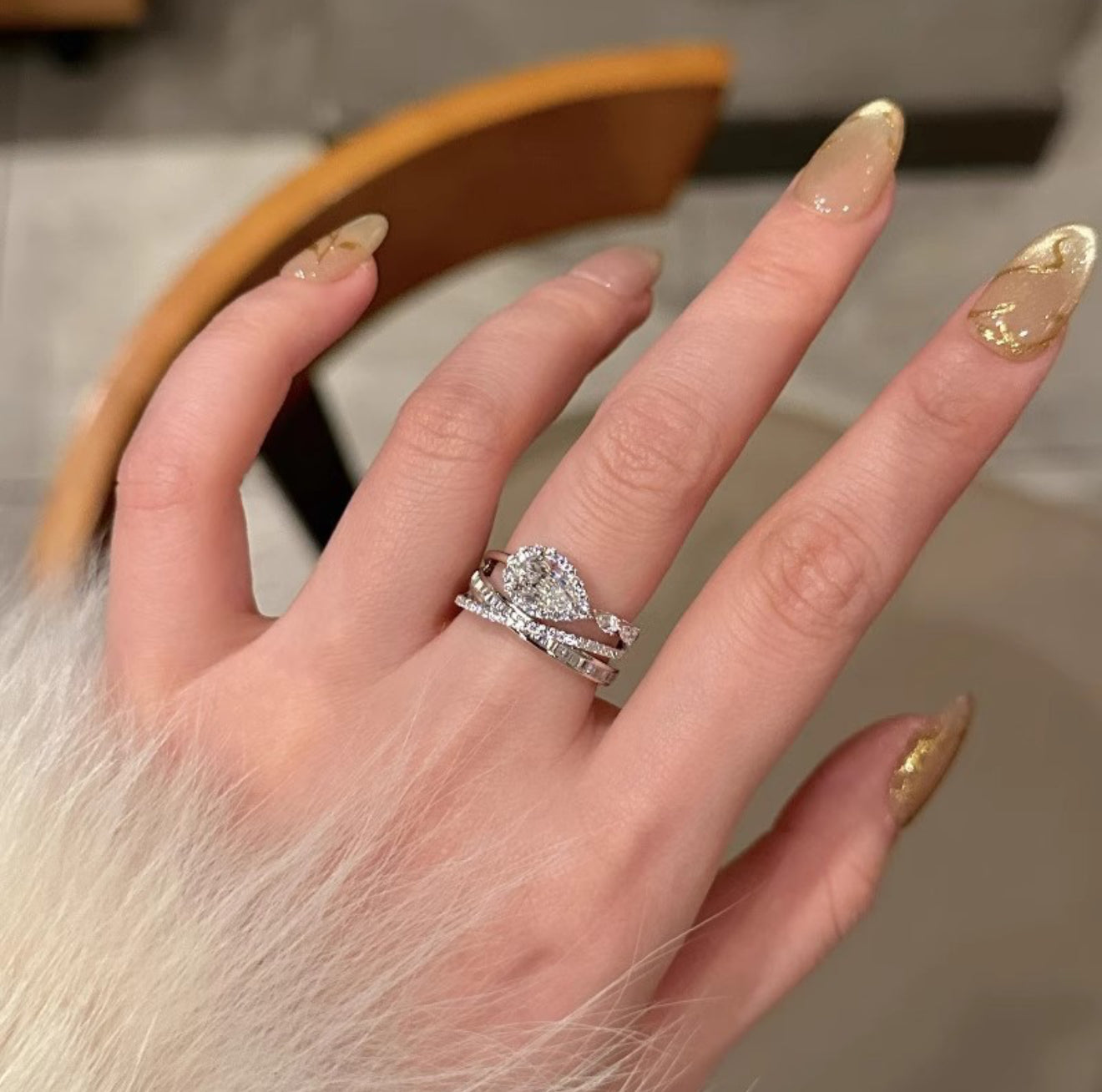 Teardrop Zircon Band