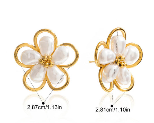 Pearl Petal Earrings