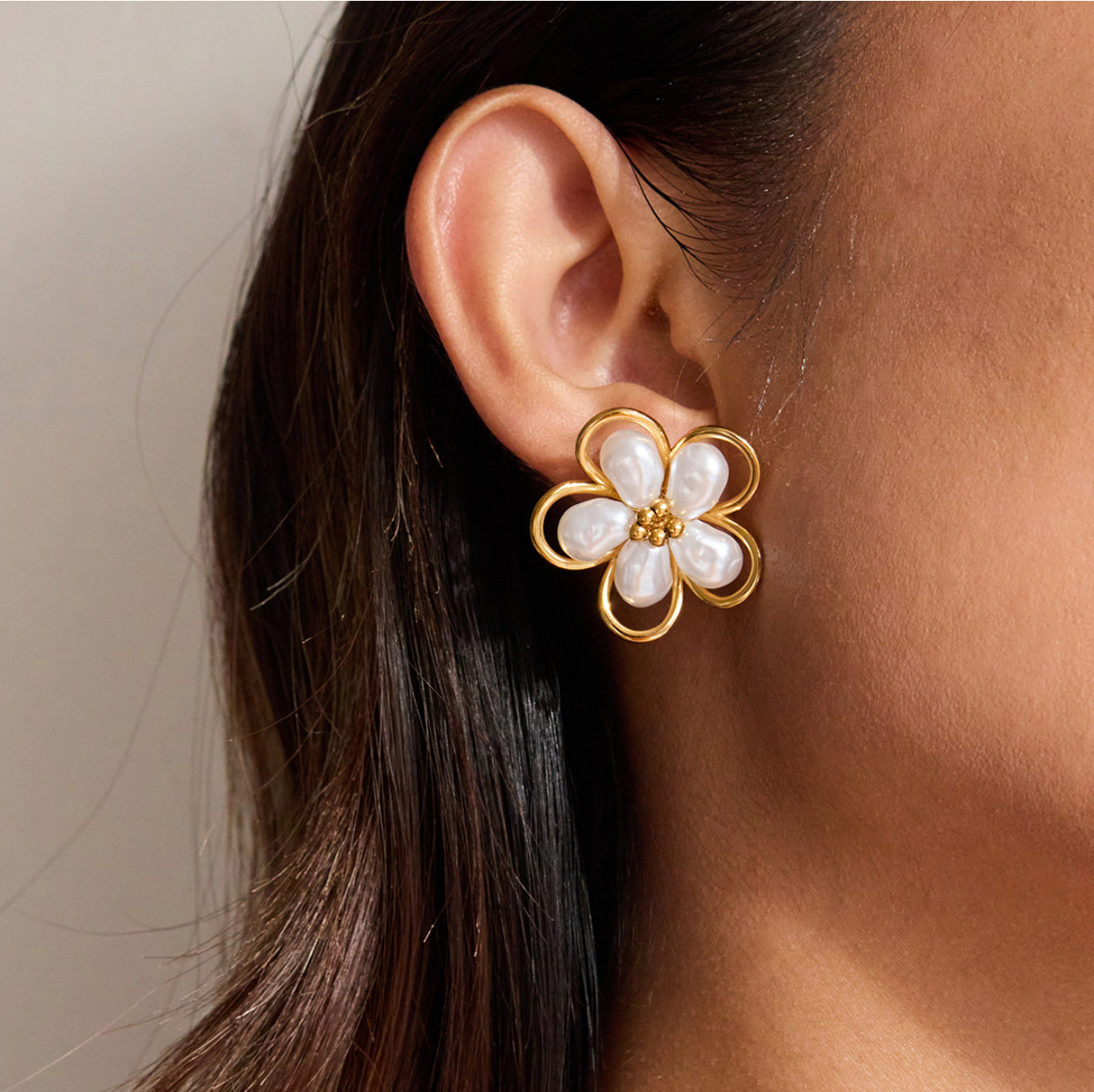 Pearl Petal Earrings