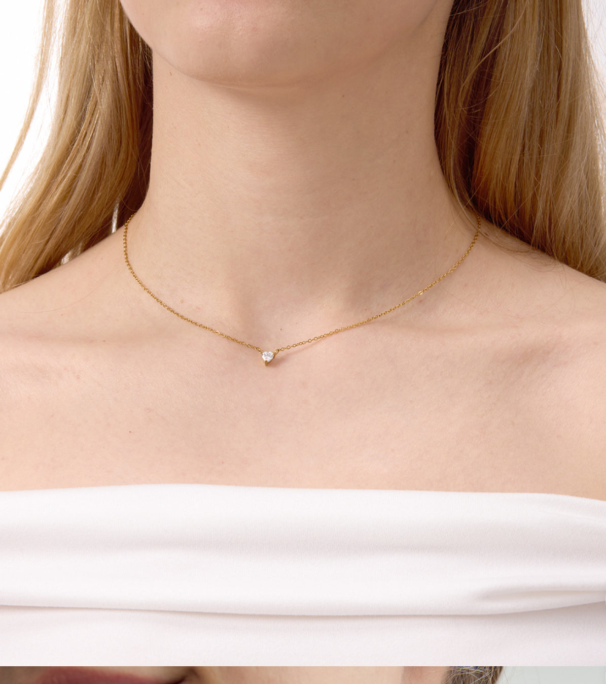 Delicate heart necklace and earrings set