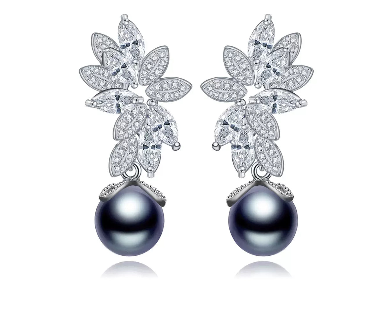 Grey Pearl Dangling Earrings