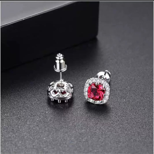 Ruby Zircon Studs