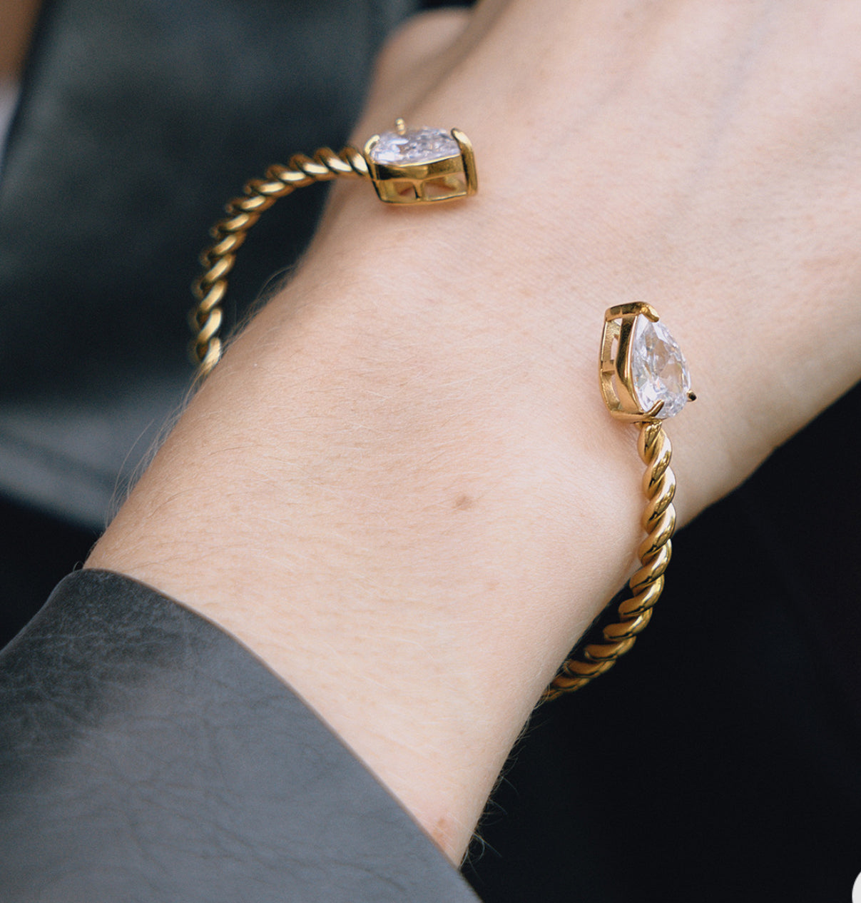 Braided Zircon Bangle